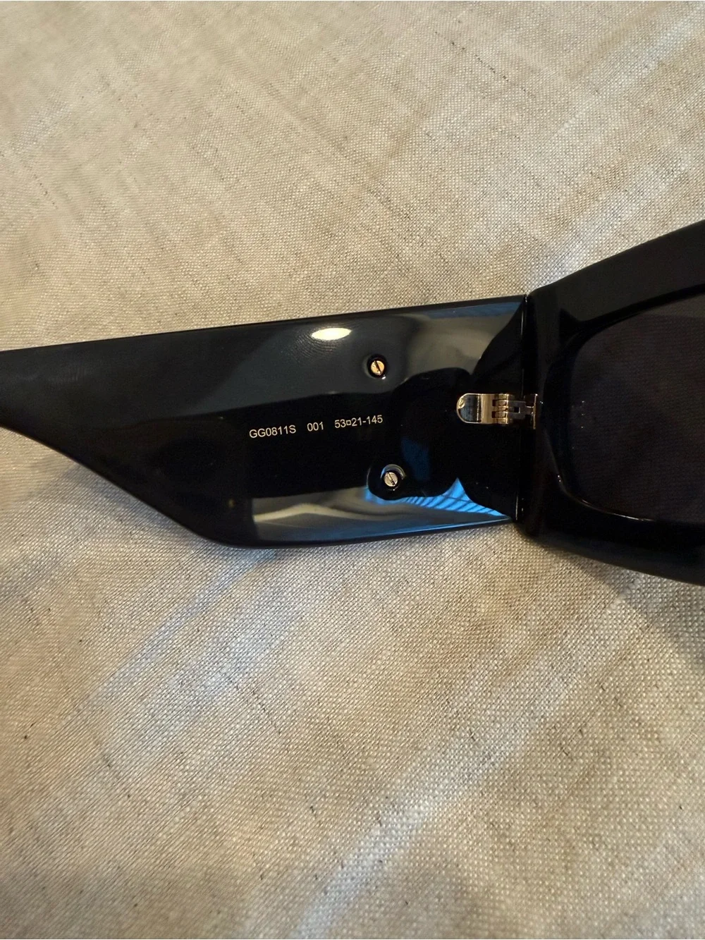Gucci Black Sunglasses with Gold Double G Accent